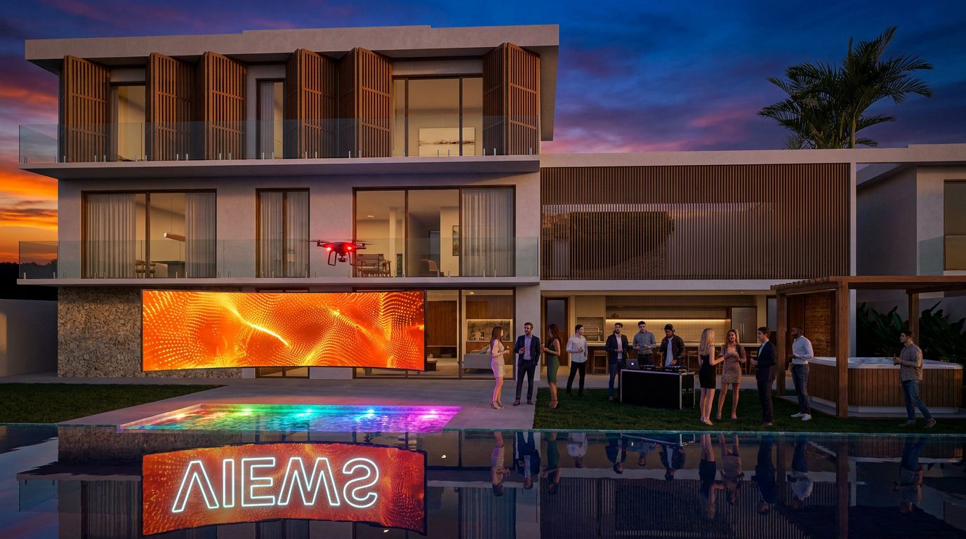 Piscina CASA VIEWS ativada com LED e DJ
